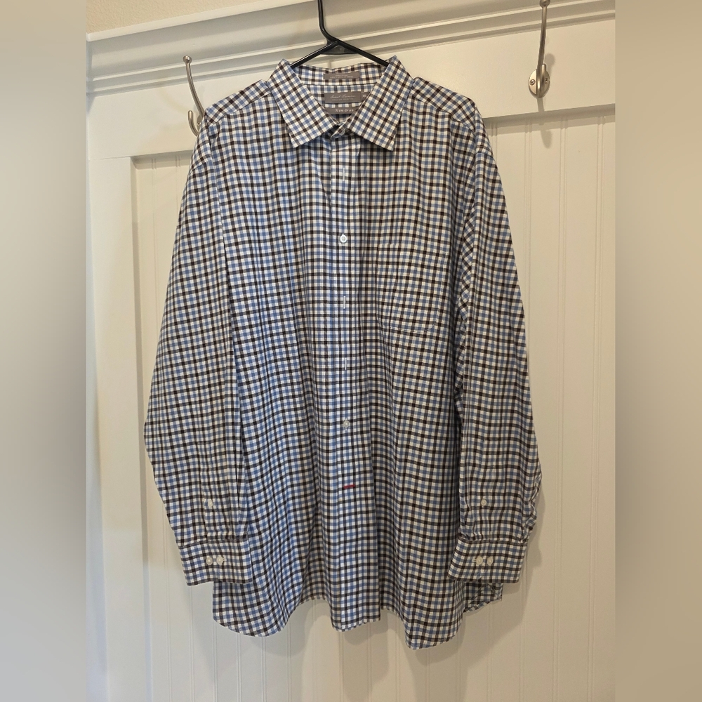 Daniel Cremieux Casual Button Down Shirt Blue and Brown